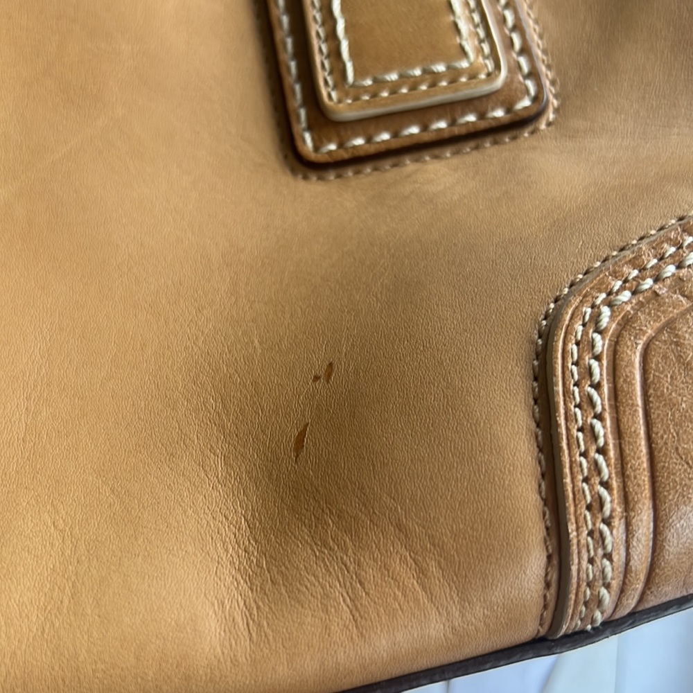 Coach Tan and Dark Brown Leather Satchel - Picture 5 of 6